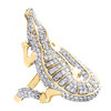 Bague de cocktail main droite en crocodile alligator et diamant en or jaune 10 carats 1,62 ct.