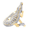 Bague de cocktail main droite en crocodile alligator et diamant en or jaune 10 carats 1,62 ct.