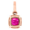 Colgante elegante de diamantes y rubíes en forma de cojín de oro rosa de 14 k Dije llamativo de 0,55" 3/4 qt.