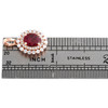 14k roséguld oval naturlig rubin & diamanthänge 0,80" halo fancy berlock 1,50 ct.