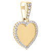 Breloque pendentif photo en forme de cœur avec diamant rond en or jaune 10 carats 1/2 ct.
