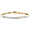 Brazalete de tenis de diamantes de 1 hilera en conjunto milagroso Plata de ley amarilla de 8,25" 3/4 qt.