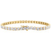 Brazalete de tenis de diamantes de 1 hilera en conjunto milagroso Plata de ley amarilla de 8,25" 3/4 qt.