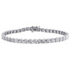 Pulsera de tenis de 8,25" con juego milagroso de 1 hilera de diamantes redondos reales de plata de ley de 3/4 ct