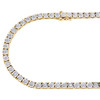 Collana gialla a 1 fila girocollo con diamanti, catena a maglie da 18" in argento sterling 2 ct.