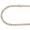 Collar amarillo de 1 fila, gargantilla de tenis con diamantes, cadena de plata de ley de 18" y 2,25 ct.