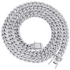 Sterling Silver Moissanite 6mm Miami Cuban Link Necklace 20" Chain 3.01 CT.