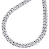 Sterling Silver Moissanite 6mm Miami Cuban Link Necklace 20" Chain 3.01 CT.