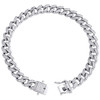 Bracciale in argento sterling rotondo con moissanite da 8 mm, maglia cubana di Miami, 8,25", 1,88 ct.