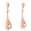10K Rose Gold Diamond & Pear Shape Morganite Gemstone Dangle Earrings 1.05 TCW.