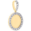 10K Yellow Gold Round Diamond Memory Picture Frame Pendant 1.40" Charm 1/3 CT.