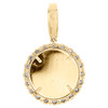 10K Yellow Gold Round Diamond Memory Picture Frame Pendant 1.40" Charm 1/3 CT.