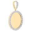 10K Yellow Gold Round Diamond Memory Frame Picture Pendant 1.90" Charm 4/7 CT.