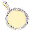 10K Yellow Gold Round Diamond Memory Frame Picture Pendant 1.90" Charm 4/7 CT.