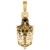 10K Yellow Gold Round Diamond Baphomet & Skull Pendant 2.25" Fancy Charm 3/4 CT.