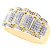 10K Yellow Gold Round Diamond Jubilee Pinky Ring 11mm Statement Pave Band 1/2 CT