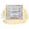 10K Yellow Gold Round & Baguette Diamond Statement Pinky Ring 15mm Band 1/4 CT.