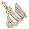 10K Yellow Gold Round & Baguette Diamond Arabic Script Allah Pendant 1.40 CT.