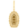 10K Yellow Gold Real Round Diamond Virgin Mother Mary Pendant 1.75" Charm 1/2 CT