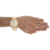 Mens New IceTime Diamond Watch Yellow Steel 45mm Illusion Dial PE-02 Prince 1 Ct