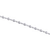 10K White Gold Texture Moon Cut / Candy Bead 3mm Italian Chain / Necklace 16"