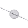 10K White Gold Texture Moon Cut / Candy Bead 3mm Italian Chain / Necklace 18"