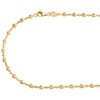 10K Yellow Gold Texture Moon Cut / Candy Bead 3mm Italian Chain / Necklace 18"
