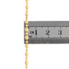 10K Yellow Gold Texture Moon Cut / Candy Bead 3mm Italian Chain / Necklace 18"