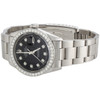 Mens Rolex 36mm DateJust Diamond Watch Oyster Steel Band Custom Black Dial 2 CT.