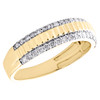 10K Yellow Gold Diamond Trio Set Halo Bridal Ring + Fluted Wedding Band 1.50 CT.