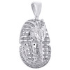 Diamond King Tut Tutankhamun Pendant .925 Sterling Silver with Moon-cut Chain