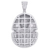 Diamond King Tut Tutankhamun Pendant .925 Sterling Silver with Moon-cut Chain