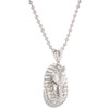 Diamond King Tut Tutankhamun Pendant .925 Sterling Silver with Moon-cut Chain