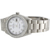Mens Rolex 36mm DateJust Diamond Watch Oyster Steel Band White MOP Dial 2 CT.