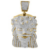 Diamond Jesus Face Piece Pendant 10K Yellow Gold Fully Iced Pave Charm 1.80 Ct.