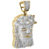 Diamond Jesus Face Piece Pendant 10K Yellow Gold Fully Iced Pave Charm 1.80 Ct.