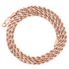 10K Rose Gold Unisex Hollow Diamond Cut Rope Link Chain 2.5mm Wide Necklace 20"