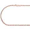 10K Rose Gold Unisex Hollow Diamond Cut Rope Link Chain 2.5mm Wide Necklace 20"