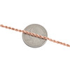 10K Rose Gold Unisex Hollow Diamond Cut Rope Link Chain 2.5mm Wide Necklace 20"