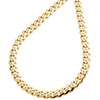 10K Yellow Gold Cubic Zirconia 6.5mm Monaco / Cuban Link Chain CZ Necklace 20"