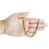10K Yellow Gold Cubic Zirconia 6.5mm Monaco / Cuban Link Chain CZ Necklace 20"