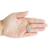 10K Yellow Gold Baguette Cut Diamond Hamsa Hand Pendant Women's Charm 1.90 CT