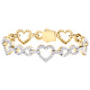10K Yellow Gold Diamond Women's Heart & Infinity Link Tennis 7" Bracelet 1 CT