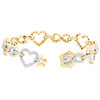 10K Yellow Gold Diamond Women's Heart & Infinity Link Tennis 7" Bracelet 1 CT