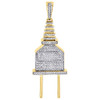 10K Yellow Gold Genuine Diamond Pendant Socket Plug Fuse 2" Mens Charm 0.60 Ct.