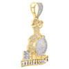 10K Yellow Gold Diamond Men's TIME IS MONEY Pendant Money Bag Coin Charm 1.29 CT