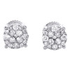 10K White Gold Genuine Diamond Unisex 7mm 4 Prong Round Stud Earrings 1/2 CT