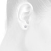 10K White Gold Genuine Diamond Unisex 8.5mm 4 Prong Round Stud Earrings 3/4 CT