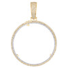 10K Yellow Gold Diamond Men's Tiered Double Circle Coin Mounting Pendant 0.85 CT