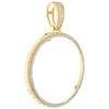 10K Yellow Gold Diamond Men's Tiered Double Circle Coin Mounting Pendant 0.85 CT